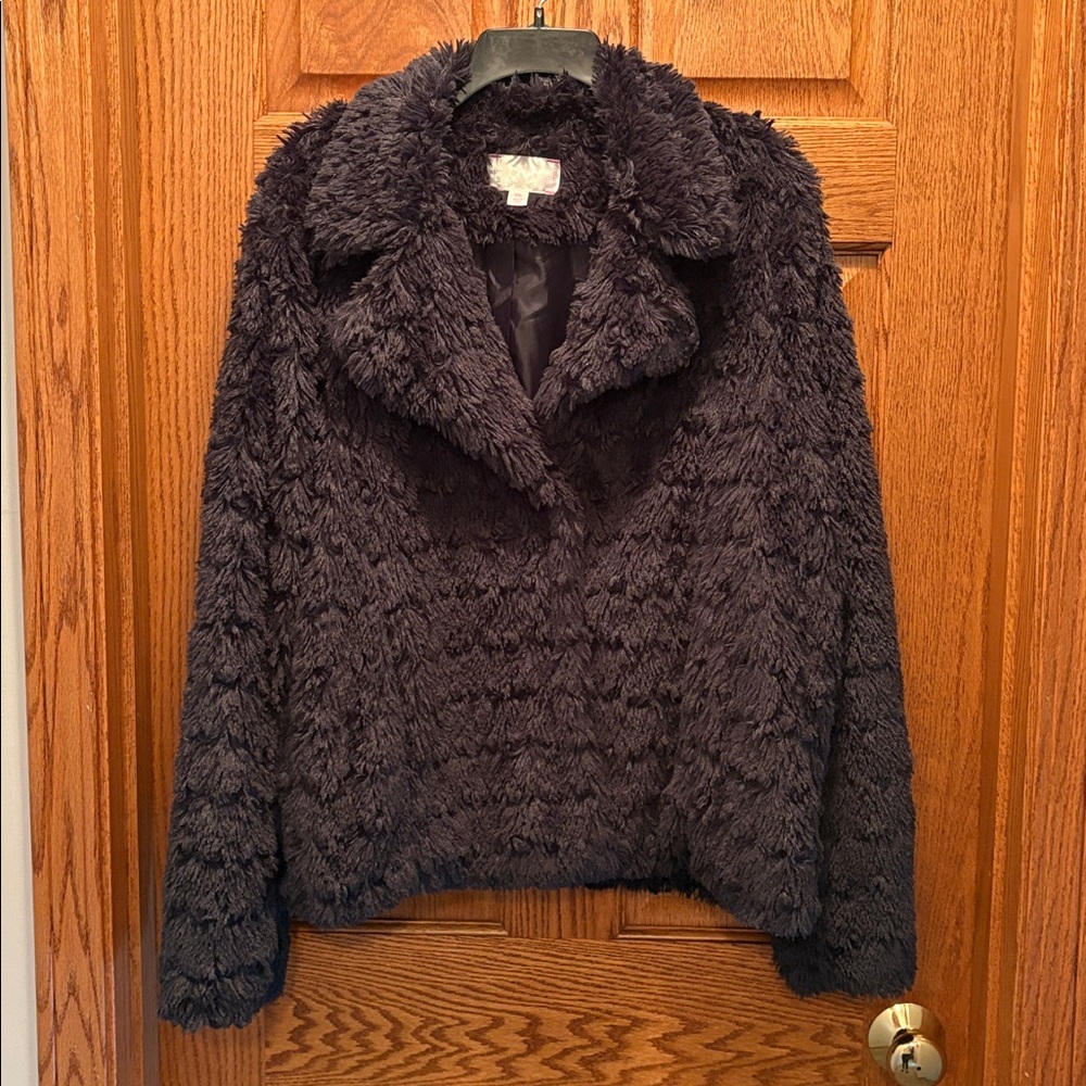 Xhilaration Navy Blue Teddy Jacket